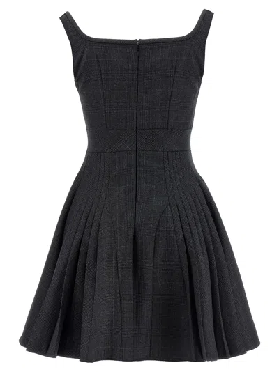 Giovanni Bedin Prince Of Wales Pleated Dress In Black