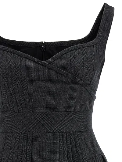 Giovanni Bedin Prince Of Wales Pleated Dress In Black