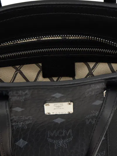 Mcm Mini Toni Monogram Top Handle Bags In Black