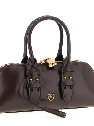 Pinko Escape Baguette Small Handbag In Burgundy