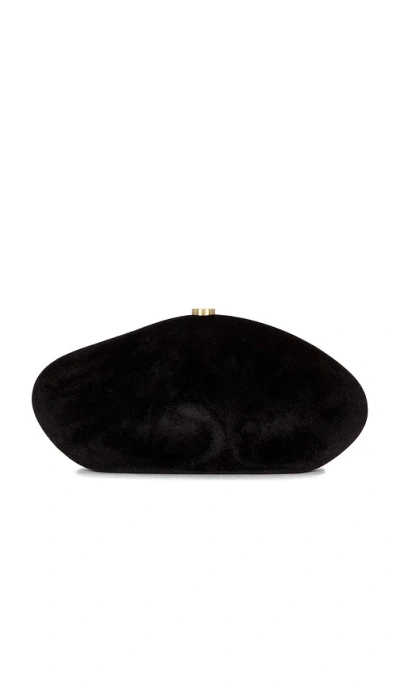 Cult Gaia Caldera Velvety Sculptural Clutch Bag In Black