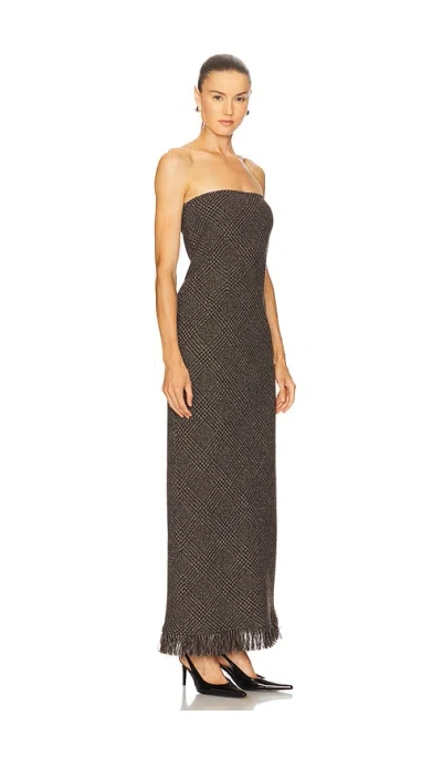 Herskind Strapless Maxi Dress With Textured Fabric In Gray