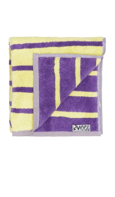 Dusen Dusen Bird Stripe Hand Towel In Multi