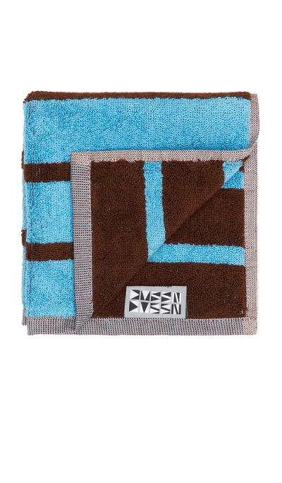 Dusen Dusen Bird Stripe Washcloth In Multi