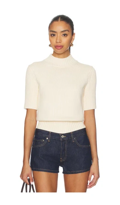 Lovers & Friends Katt Short Sleeve Sweater In White