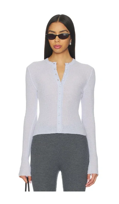 Citizen Of Humanity Tabitha Cropped Ribbed Wool And Cashmere-blend Cardigan In Blue