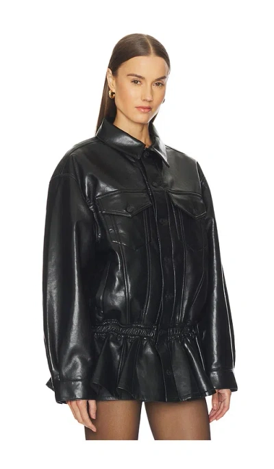 Agolde Leather Rubik Jacket In Black