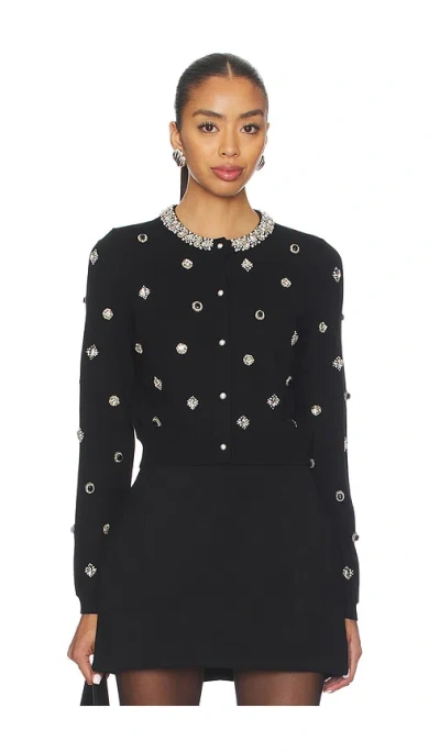 Alice And Olivia Alice + Olivia Dollie Wool Cardigan In Black