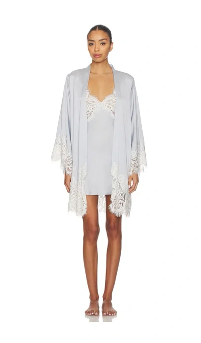 Homebodii Peyton Short Robe In Gray