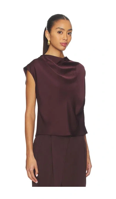 Vince Draped Cowl Neck Top In Purple