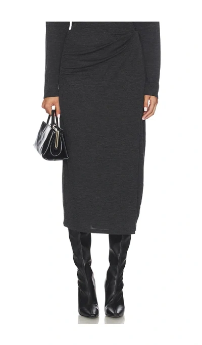Vince Waist Draped Midi Skirt In Gray