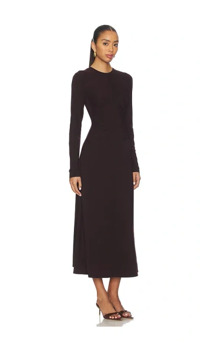 Vince Curved Seam Rouched Dress In Purple