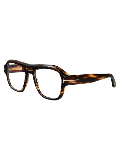 Tom Ford Eyewear Aviator Frame Glasses In Brown