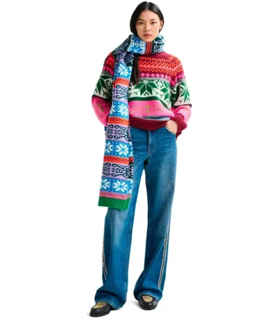 Essentiel Antwerp Icahrpe Lilac Scarf In Blue