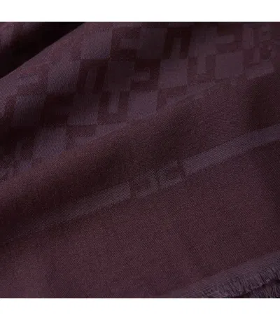 Elisabetta Franchi Merlot Monogram Scarf In Black