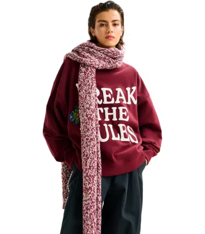 Essentiel Antwerp Itourmaline Burgundy Scarf In Brown