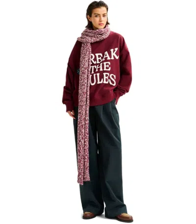 Essentiel Antwerp Itourmaline Burgundy Scarf In Brown