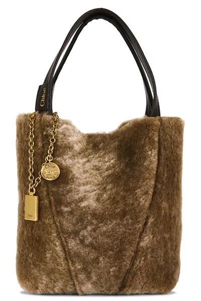 Chloé Spin Tote Bag In Brown