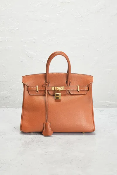 Pre-owned Hermes Vintage Epsom Birkin 25 Handbag In Gold
