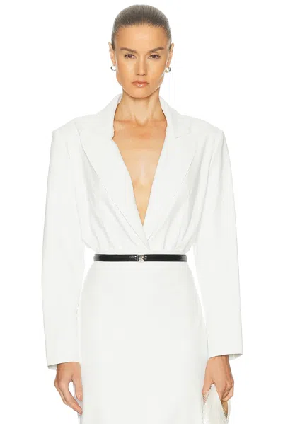 Norma Kamali Easy Fit Single Breasted Bodysuit In White