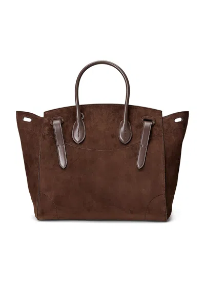 Ralph Lauren Suede Soft Ricky 33 Top-handle Bag In Brown