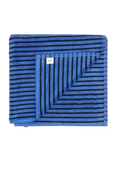 Tekla Sailor Stripes Bath Towel In Blue