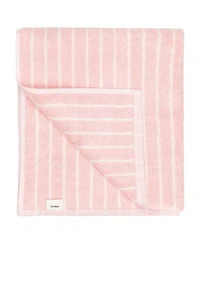 Tekla Pin Stripes Hand Towel In Pink