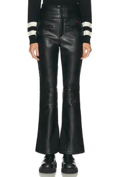 Perfect Moment Aurora Faux-leather High-rise Flared Ski Pants In Black