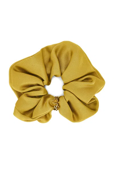 Saint Laurent Logo Scrunchie In Gold