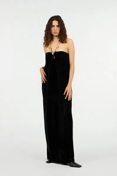 Roberto Cavalli Dress With Gold Leaf Embellishment In Black