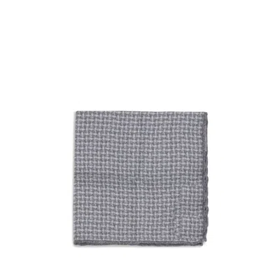 Brunello Cucinelli Men Silk Pocket Square With Woven Design In Brown