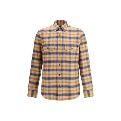 Brioni Checked Cotton Shirt In Multi