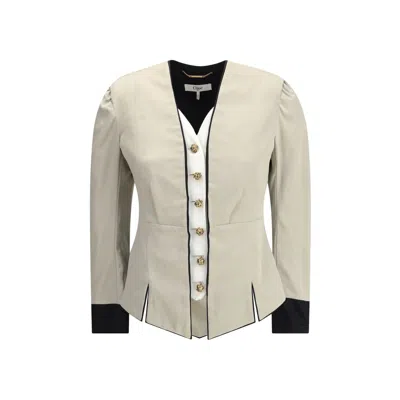 Chloé Blazer With Structured Cuts In Neutral