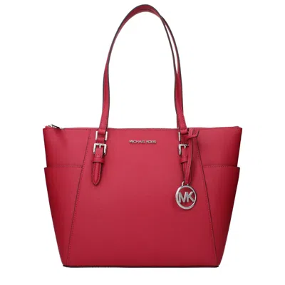 Michael Kors Red Leather Shoulder Bag In Red
