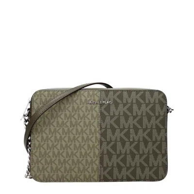 Michael Kors Green Fabric Crossbody Bag In Green