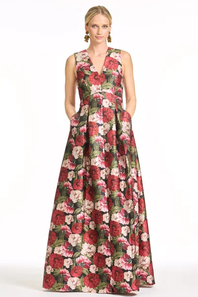 Sachin & Babi Brooklynne Gown – Peony Embers In Red