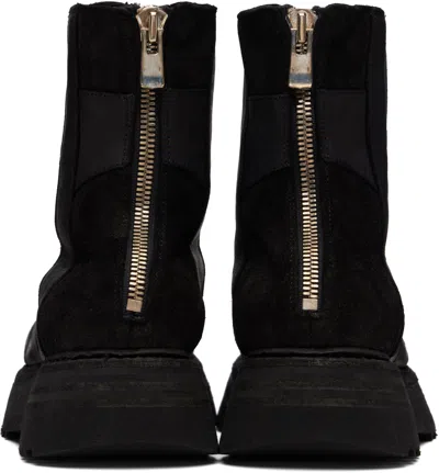 Guidi Black Limited Edition Soft Horse Leather Boots In Animal Print