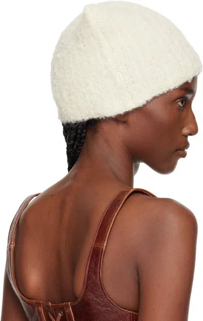 Knwls Beige Precious Beanie In White