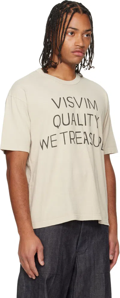 Visvim Beige Jumbo S/s Dmgd T-shirt In Gray