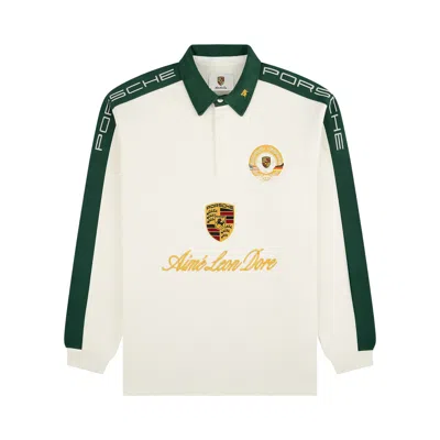 Pre-owned Aimé Leon Dore X Porsche Crest Rugby 'pristine' | Cream | Men's Size Xl In White