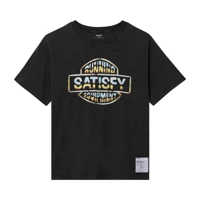 Pre-owned Satisfy Mothtech T-shirt Graphic Logo 'aged Black' | Men's Size Xl