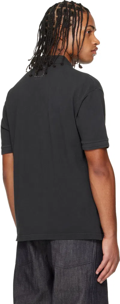Visvim Black Jumbo Weller S/s Dmgd Polo In Black