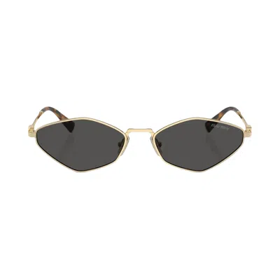 Pre-owned Miu Miu Logo Sunglasses 'pale Gold' | Women's Size Onesize