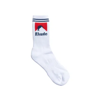 Pre-owned Rhude Moonlight Sock 'white/red/blue' | Men's Size Onesize