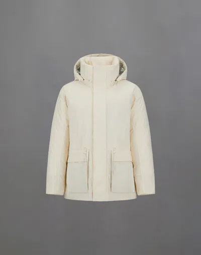 Herno Laminar Parka In Crinkle Metallic In White