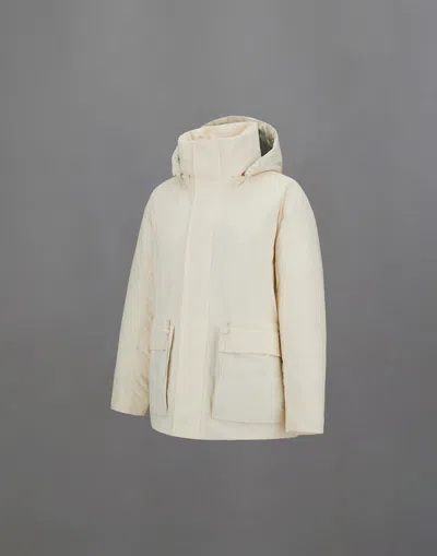 Herno Laminar Parka In Crinkle Metallic In White