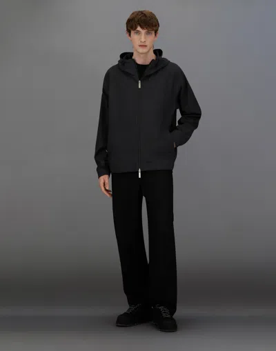 Herno Laminar Jacket In Wool Touch In Black