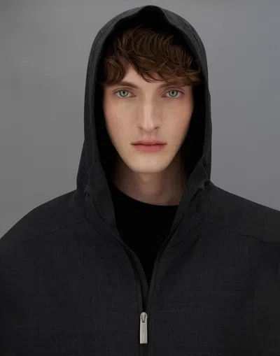 Herno Laminar Jacket In Wool Touch In Black