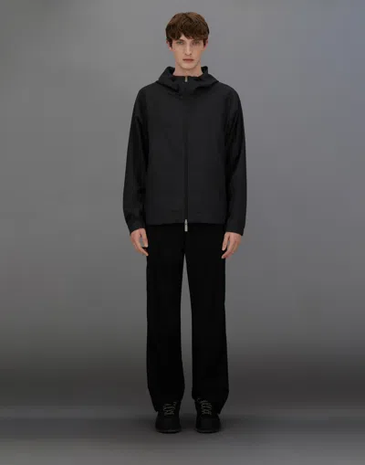 Herno Laminar Jacket In Wool Touch In Black