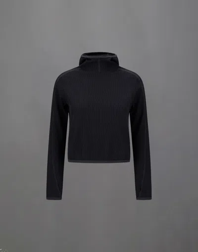 Herno Laminar Sweatshirt In Waffle Jersey In Black